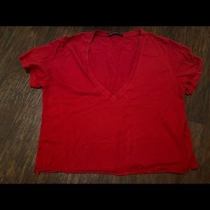 Red flowy brandy top